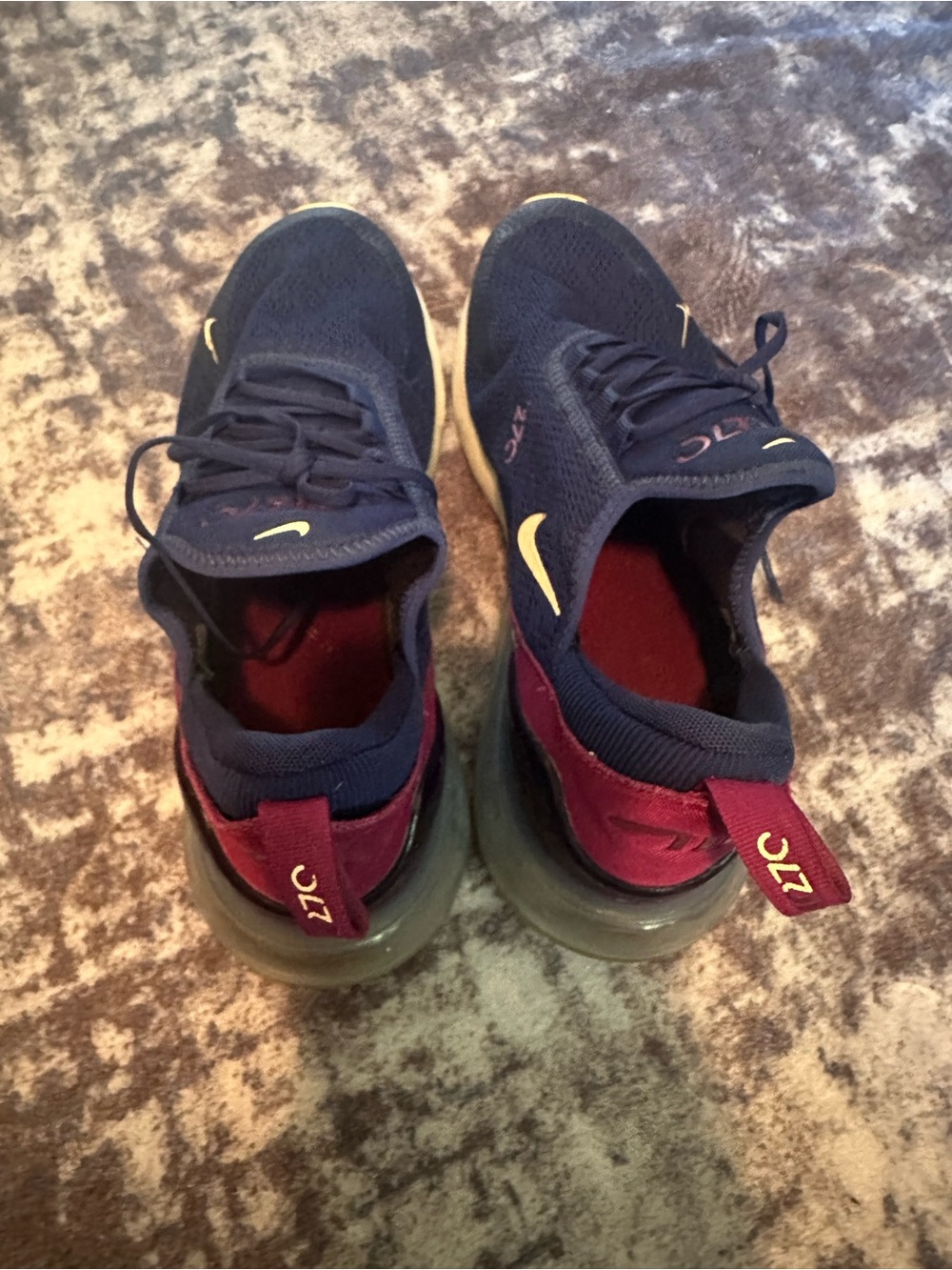 Nike Women’s Air Max 270 — Navy with Burgundy Accents - Picture 2 of 9
